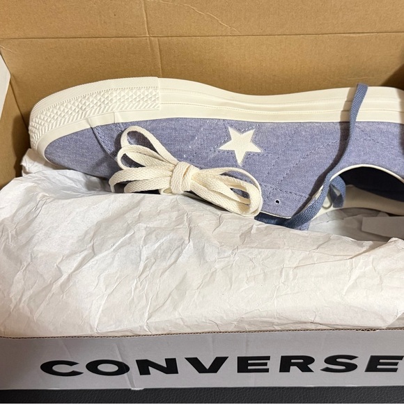 Converse Blue and Cream Men's Shoes - Picture 3 of 8